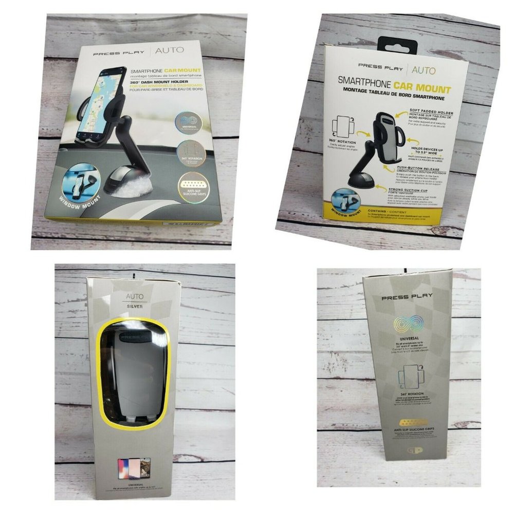 Press Play Smartphone 360 Rotation Car Mount